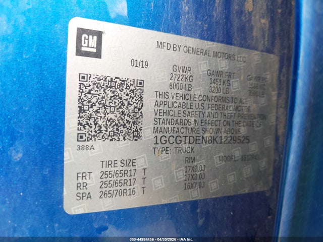 1GCGTDEN8K1229525 Chevrolet Colorado Z71