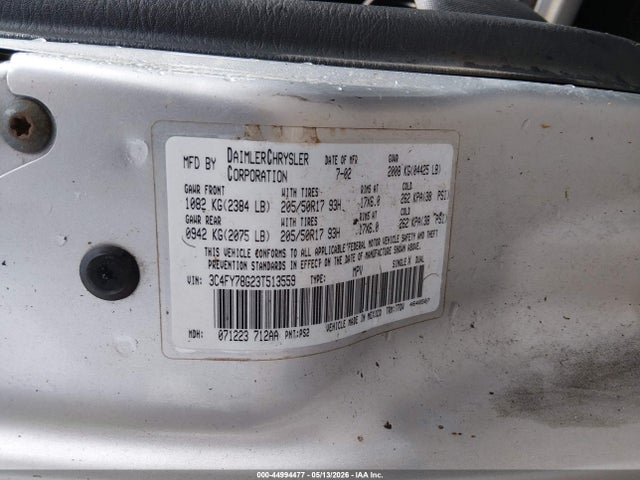 Продажа на аукционе авто 2003 Chrysler Pt Cruiser Gt, vin: 3C4FY78G23T513559, номер лота: 44994477