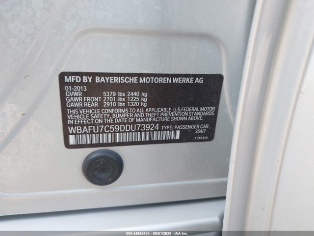 Aukcja sprzedaży 2013 Bmw 535i Xdrive, vin: WBAFU7C59DDU73924, numer aukcji: 44994484