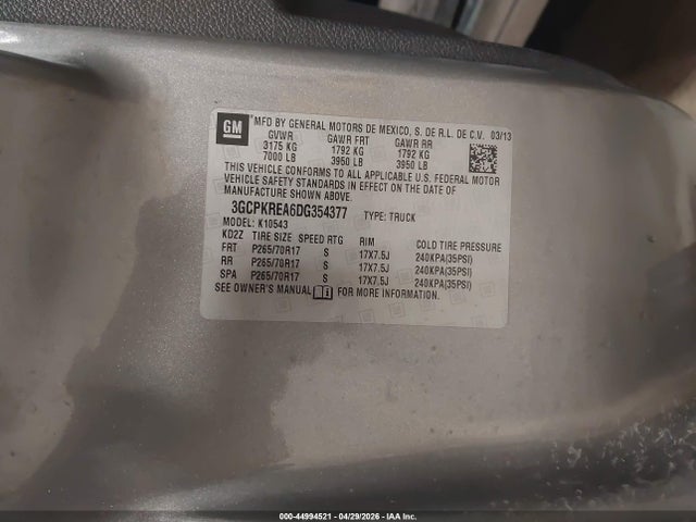 Продажа на аукционе авто 2013 Chevrolet Silverado 1500 Ls, vin: 3GCPKREA6DG354377, номер лота: 44994521