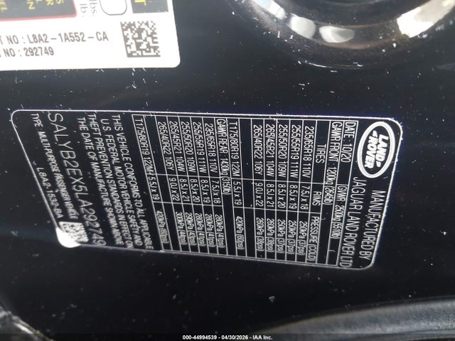 SALYB2EX5LA292749 Land Rover Range Rover Velar P250 S