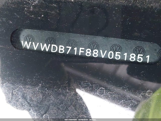 Продажа на аукционе авто 2008 Volkswagen Eos Vr6, vin: WVWDB71F88V051851, номер лота: 44994588