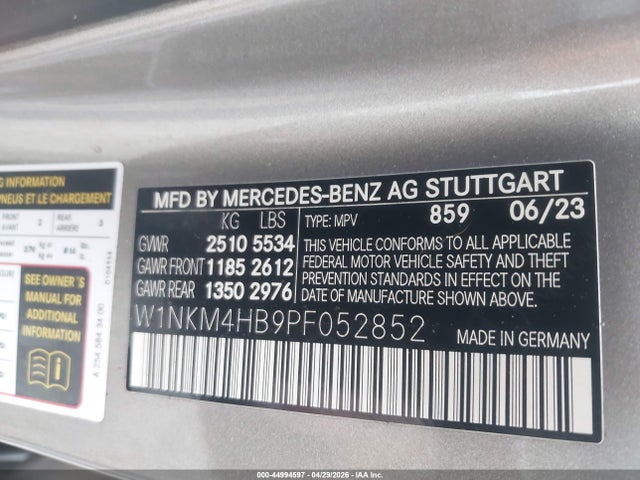 44994597 :رقم المزاد ، W1NKM4HB9PF052852 vin ، 2023 Mercedes-benz Glc 300 4matic Suv مزاد بيع