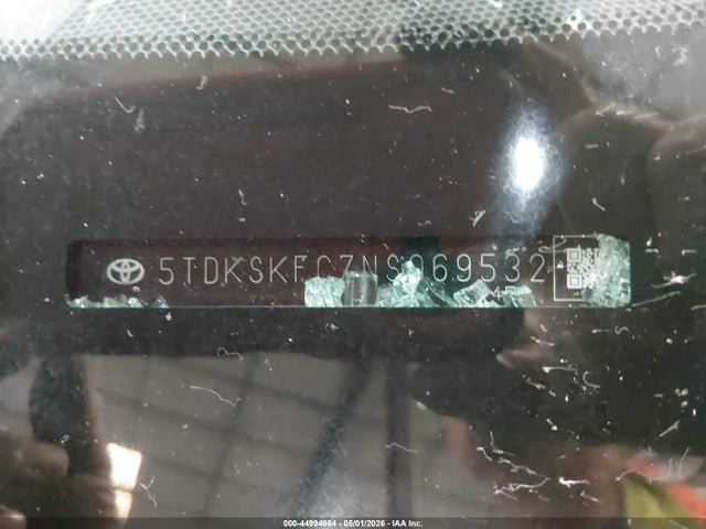 2022 Toyota Sienna Le მანქანა იყიდება აუქციონზე, vin: 5TDKSKFC7NS069532, აუქციონის ნომერი: 44994664