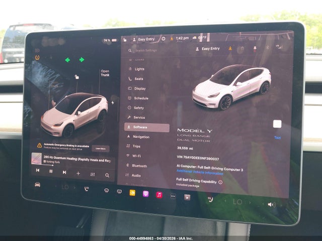 Продажа на аукционе авто 2022 Tesla Model Y Long Range Dual Motor All-wheel Drive, vin: 7SAYGDEE0NF390037, номер лота: 44994863