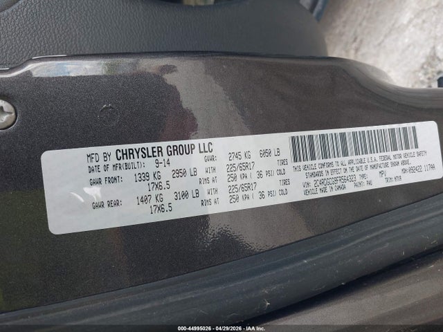 Dodge Grand Caravan Sxt 2015 2C4RDGCG9FR564323 Image 9