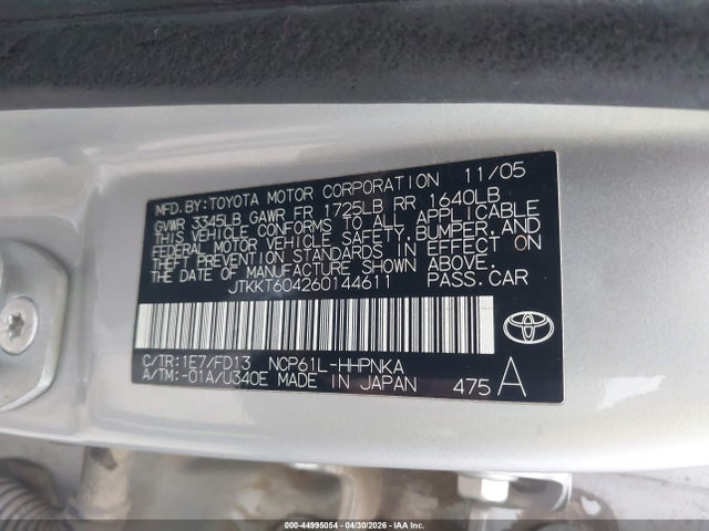 Продаж на аукціоні авто 2006 Scion Xa, vin: JTKKT604260144611, номер лоту: 44995054