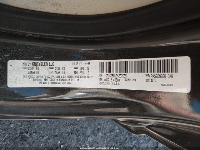 Aukcja sprzedaży 2008 Chrysler Sebring Limited, vin: 1C3LC65M18N267685, numer aukcji: 44995075