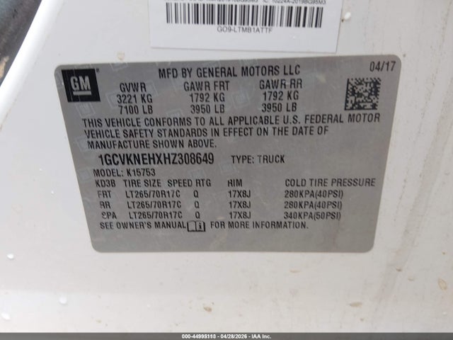 1GCVKNEHXHZ308649 Chevrolet Silverado 1500 Wt