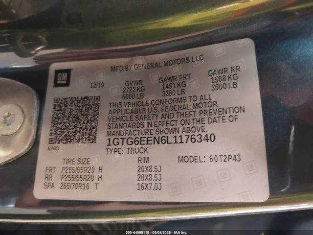 Aukcja sprzedaży 2020 Gmc Canyon 4wd Denali, vin: 1GTG6EEN6L1176340, numer aukcji: 44995118