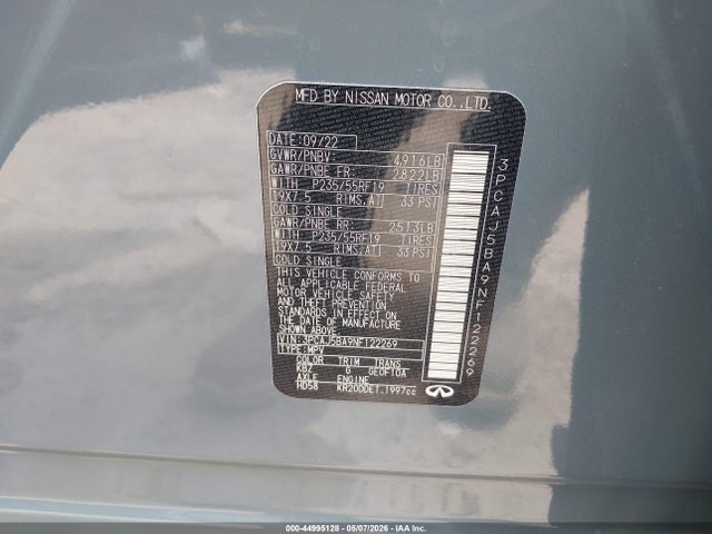 Продажа на аукционе авто 2022 Infiniti Qx50 Luxe, vin: 3PCAJ5BA9NF122269, номер лота: 44995128