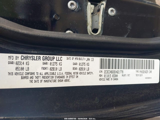 Aukcja sprzedaży 2013 Chrysler 300 300s, vin: 2C3CCABG9DH621778, numer aukcji: 44995168