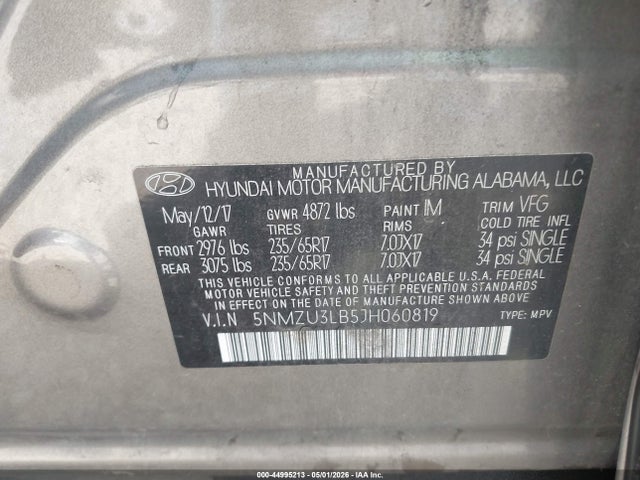 Продаж на аукціоні авто 2018 Hyundai Santa Fe Sport 2.4l, vin: 5NMZU3LB5JH060819, номер лоту: 44995213