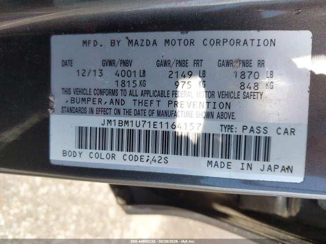 Продаж на аукціоні авто 2014 Mazda Mazda3 I Sport, vin: JM1BM1U71E1164157, номер лоту: 44995235