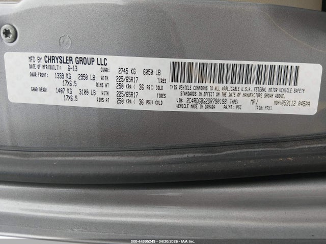 Aukcja sprzedaży 2013 Dodge Grand Caravan American Value Pkg, vin: 2C4RDGBG2DR790198, numer aukcji: 44995249