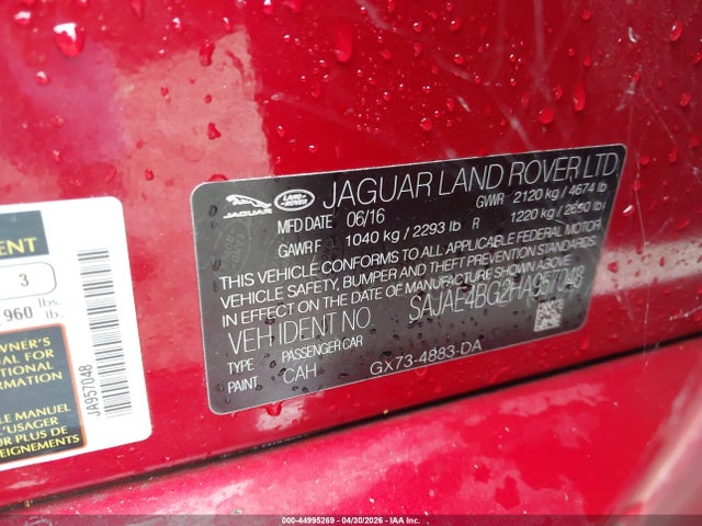 Продажа на аукционе авто 2017 Jaguar Xe 25t Prestige, vin: SAJAE4BG2HA957048, номер лота: 44995269