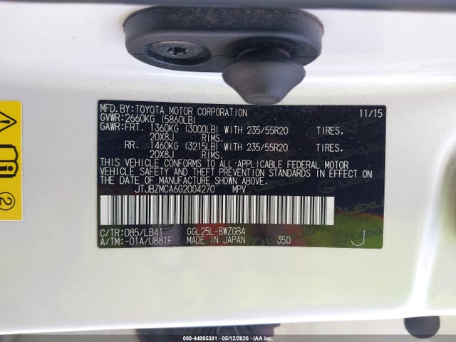 JTJBZMCA6G2004270 Lexus RX 350