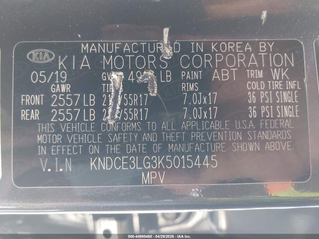 KNDCE3LG3K5015445 KIA Niro Ev Ex Premium