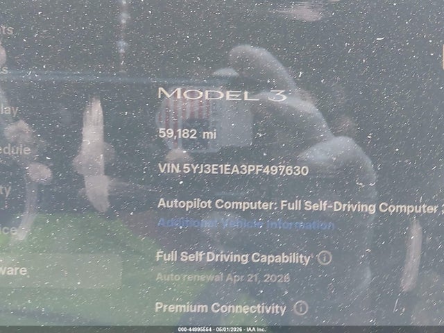 Продаж на аукціоні авто 2023 Tesla Model 3 Rear-wheel Drive, vin: 5YJ3E1EA3PF497630, номер лоту: 44995554