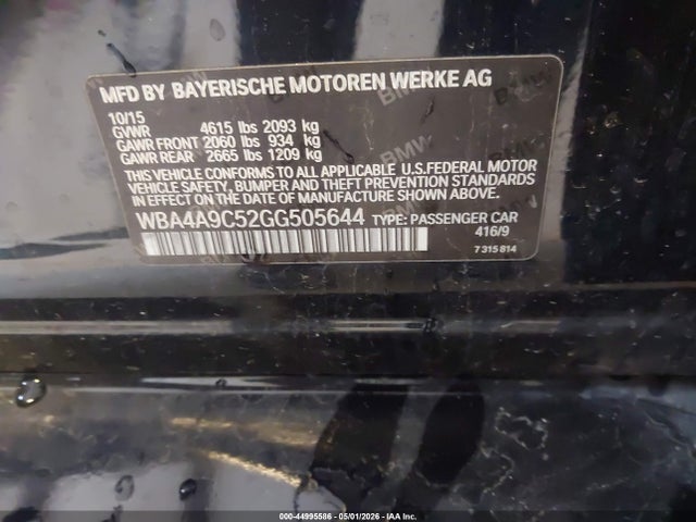 Aukcja sprzedaży 2016 Bmw 428i Gran Coupe, vin: WBA4A9C52GG505644, numer aukcji: 44995586