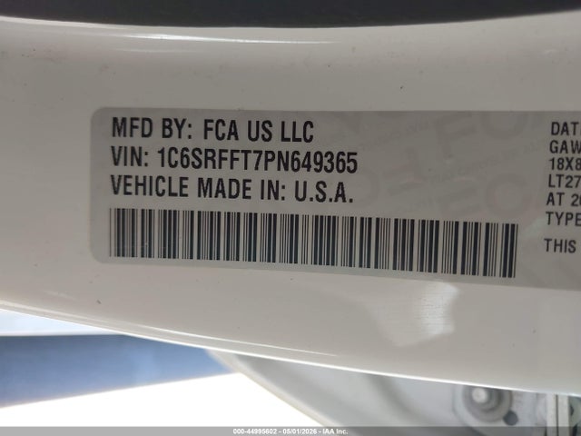 1C6SRFFT7PN649365 RAM 1500 Big Horn 4x4 5&#039;7 Box
