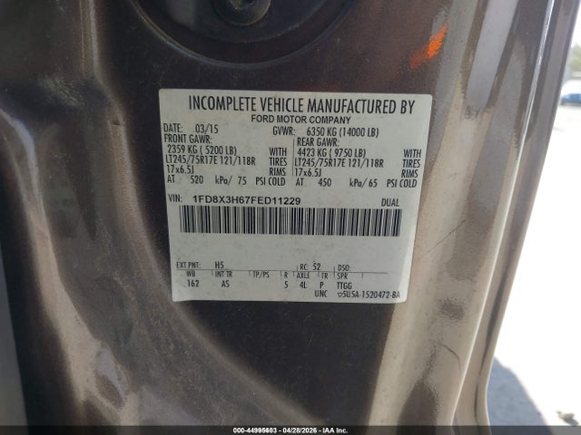 Aukcja sprzedaży 2015 Ford F-350 Chassis Xl, vin: 1FD8X3H67FED11229, numer aukcji: 44995603