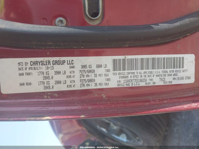 Aukcja sprzedaży 2014 Ram 1500 Express, vin: 1C6RR7KT7ES186250, numer aukcji: 44995604