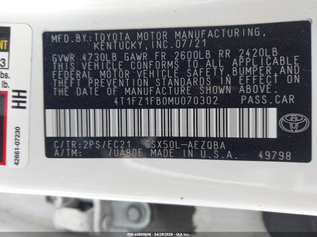 Toyota Avalon Trd 2021 4T1FZ1FB0MU070302 Image 9