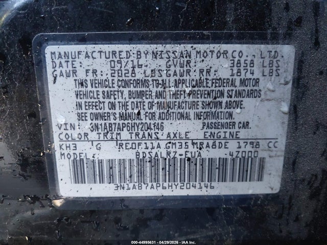 3N1AB7AP6HY204146 Nissan SENTRA SR