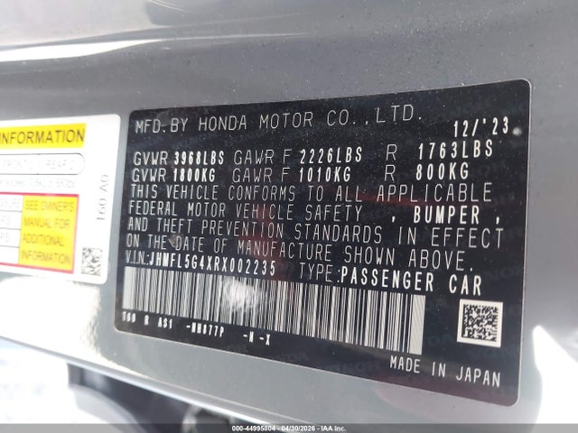 Honda CIVIC TYPE R 2024 JHMFL5G4XRX002235 Image 9