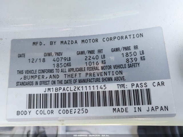 Mazda Mazda3 Select Package 2019 JM1BPACL2K1111145 Image 9