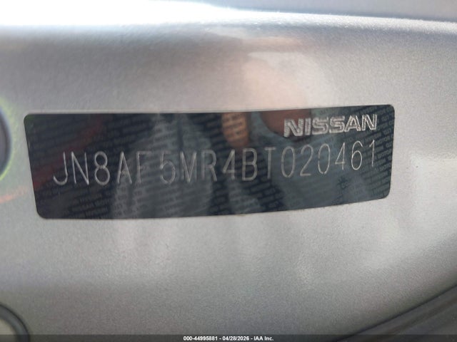 44995881 :رقم المزاد ، JN8AF5MR4BT020461 vin ، 2011 Nissan Juke S مزاد بيع