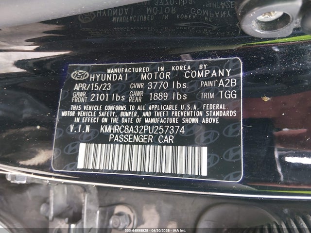 Aukcja sprzedaży 2023 Hyundai Venue Sel, vin: KMHRC8A32PU257374, numer aukcji: 44995928