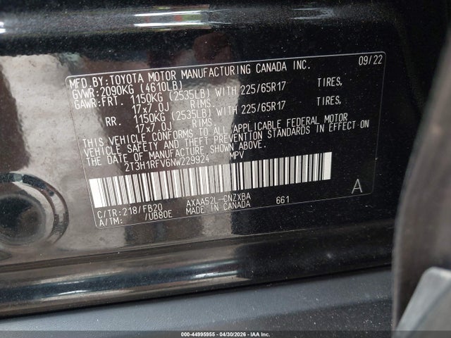 Toyota RAV4 LE 2022 2T3H1RFV6NW229924 Image 9