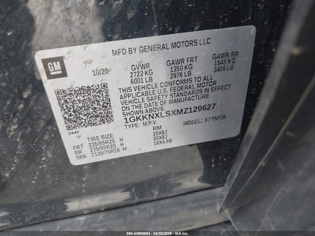 44995984 :رقم المزاد ، 1GKKNXLSXMZ129627 vin ، 2021 Gmc Acadia Awd Denali مزاد بيع