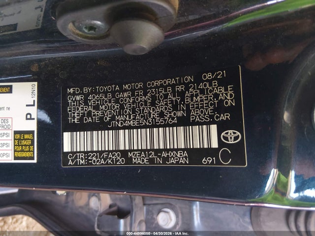 Toyota COROLLA SE 2022 JTND4MBE5N3155764 Image 9