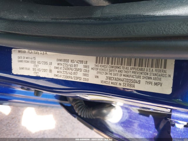 ZFBCFADH4FZ035049 Fiat 500l Urbana Trekking