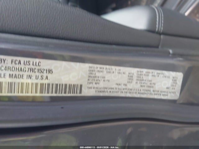 2024 Dodge Durango Sxt Rwd მანქანა იყიდება აუქციონზე, vin: 1C4RDHAG7RC152195, აუქციონის ნომერი: 44996113