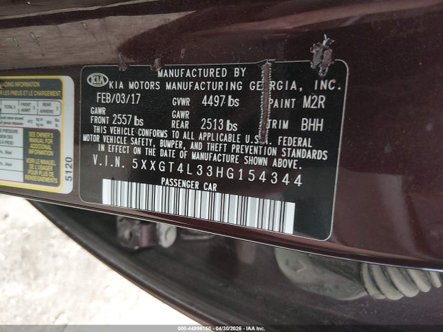 KIA Optima Lx 2017 5XXGT4L33HG154344 Image 9