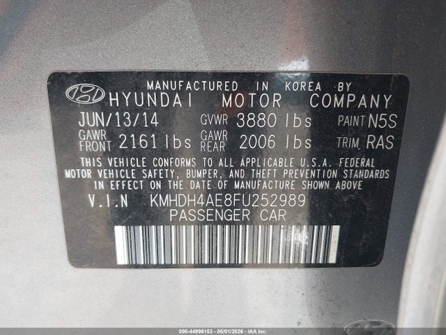 Hyundai ELANTRA SE 2015 KMHDH4AE8FU252989 Image 9