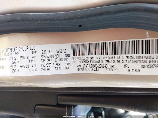 Продаж на аукціоні авто 2014 Jeep Cherokee Limited, vin: 1C4PJLDB4EW226149, номер лоту: 44996166