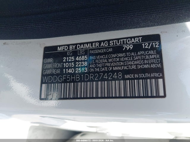 44996172 :رقم المزاد ، WDDGF5HB1DR274248 vin ، 2013 Mercedes-benz C 350 Sport مزاد بيع