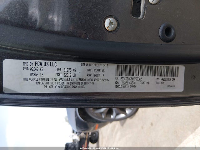 Aukcja sprzedaży 2019 Dodge Challenger Sxt, vin: 2C3CDZAG0KH759302, numer aukcji: 44996182