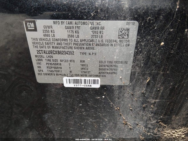 Продажа на аукционе авто 2011 Gmc Terrain Slt-1, vin: 2CTALUECXB6234392, номер лота: 44996299