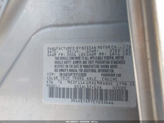 Nissan SENTRA SV 2014 3N1AB7AP7EY233666 Image 9