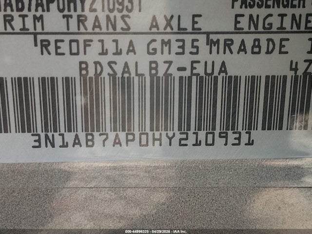 3N1AB7AP0HY210931 Nissan SENTRA S