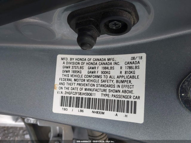 2HGFC2F58JH590611 Honda Civic Lx