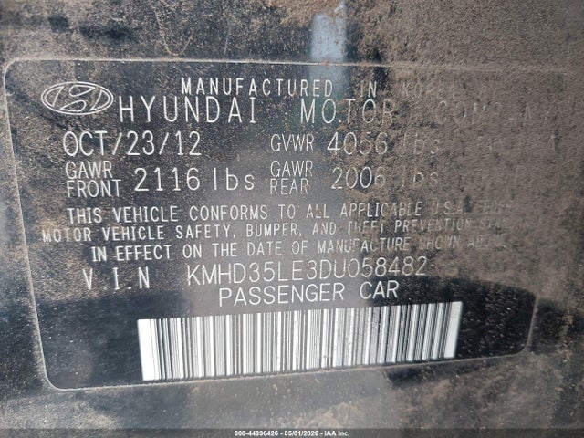 Продаж на аукціоні авто 2013 Hyundai Elantra Gt, vin: KMHD35LE3DU058482, номер лоту: 44996426