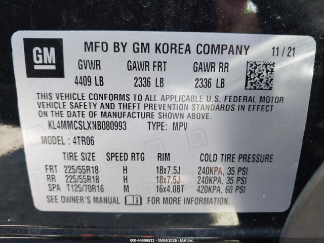 Продаж на аукціоні авто 2022 Buick Encore Gx Awd Preferred, vin: KL4MMCSLXNB080993, номер лоту: 44996532