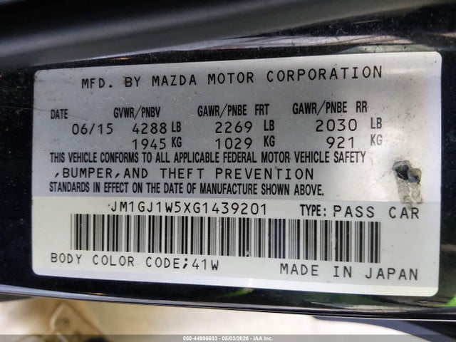 JM1GJ1W5XG1439201 Mazda Mazda6 I Grand Touring